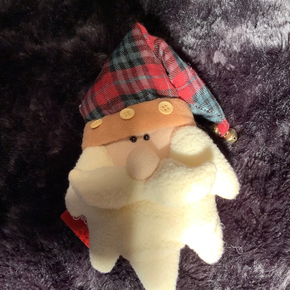 🌼 2/$10🌼Plush Santa Ornament - Green and Red Plaid - Picture 1 of 2
